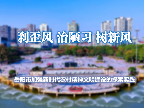 刹歪风 治陋习 树新风 ——岳阳市加强新时代农村精神文明建设的探索实践