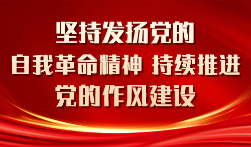 坚持发扬党的自我革命精神 持续推进党的作风建设